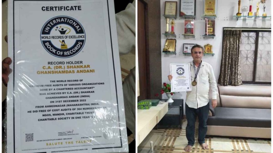 CA.(Dr)  Shankar Andani earns of Honouring his name in International Book of World Record!