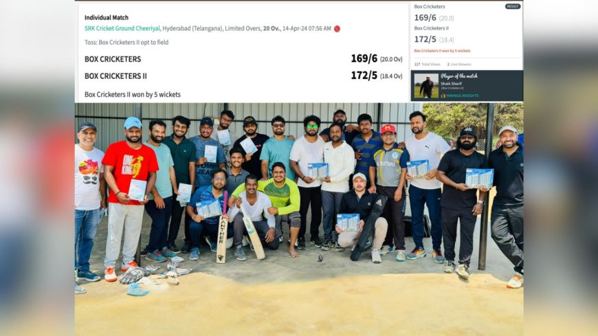 Thrilling Cricket Match Among Friends: Box Cricketers vs. Box Cricketers II at SRK Keesara