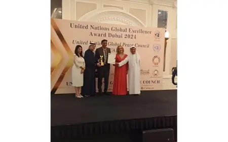 United Nations Global Peace Council in Dubai Presents Excellence Award to Dr. Arpit Chopra Jain