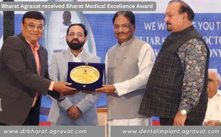 Prestigious Bharat Medical Excellence Award Bestowed Upon Implantologist Dr. Bharat Agravat at Top Doctors Meet