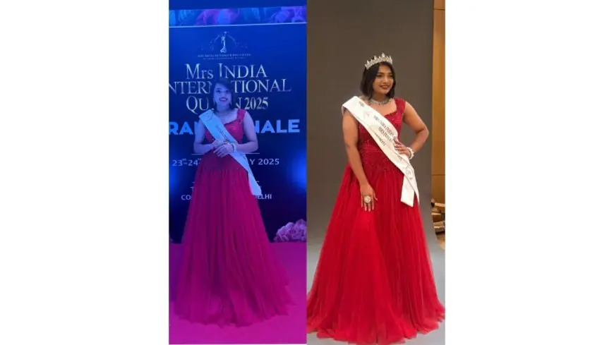 Guntur’s Mule Kavya Won title Mrs India Ambitious Queen At Mrs India International Queen 2025