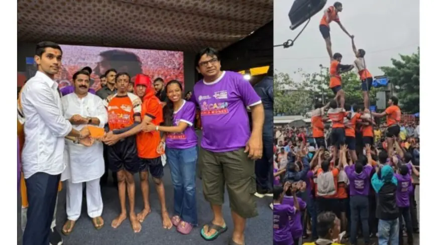 Breaking Barriers, Not Just Handis: Adharica Foundation’s Visually Impaired (Blind) Dahi Handi Pathak Shines and wins Mumbai’s Heart