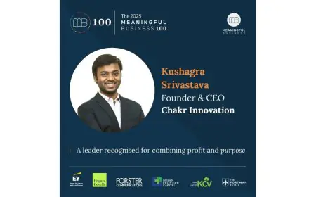 Kushagra Srivastava of Chakr Innovation named among the 2025 Meaningful Business 100 global leaders