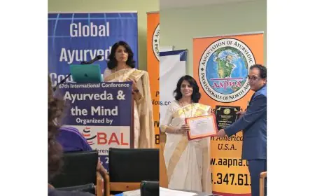 Vaidya Smita Naram Honoured with Lifetime Achievement Award at Global Ayurveda Conference in the USA
