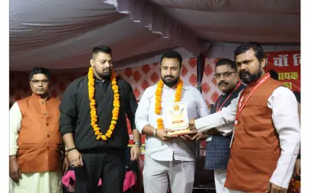 Sandeep Khasa Honoured by Pravasi Jan Kalyan Sangh at 17th Vishal Chhath Puja Samaroh in Gurgaon