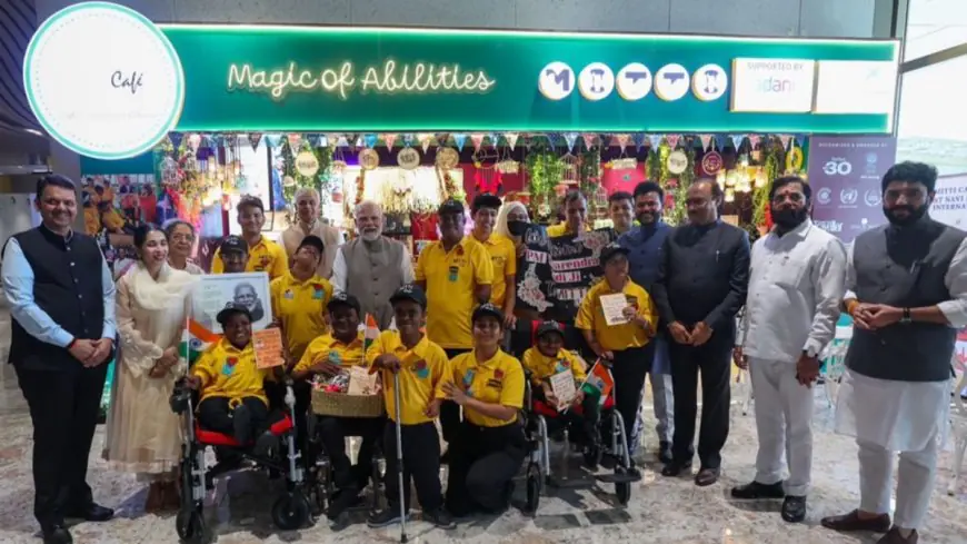 Prime Minister Narendra Modi Visits Mitti Cafe at Adani’s Navi Mumbai International Airport (NMIA), Celebrating Inclusion and Empowerment