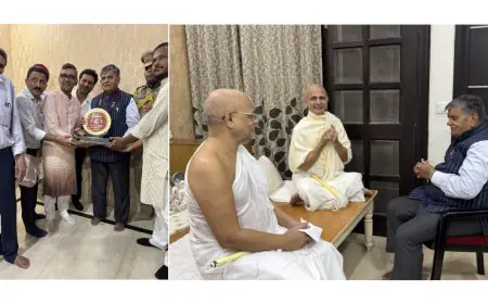 Governor of Punjab Meets Param Pujya Divyatapasvi Acharya Shri Hansratna Surishwarji Maharaj — A Meeting of Spiritual Vision and Cultural Harmony