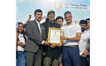 Jaipur Sets a Unique World Record: 220+ Joint Replacement Patients Perform Tadasana Together