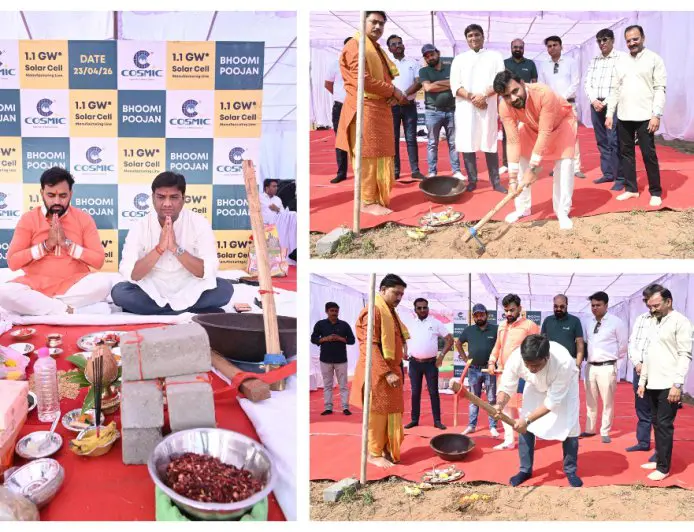 Cosmic PV Power Limited Perform Bhumi Poojan ceremony for 1.1 GW Solar Cell Manufacturing Unit at Narmada Puram, Madhya Pradesh